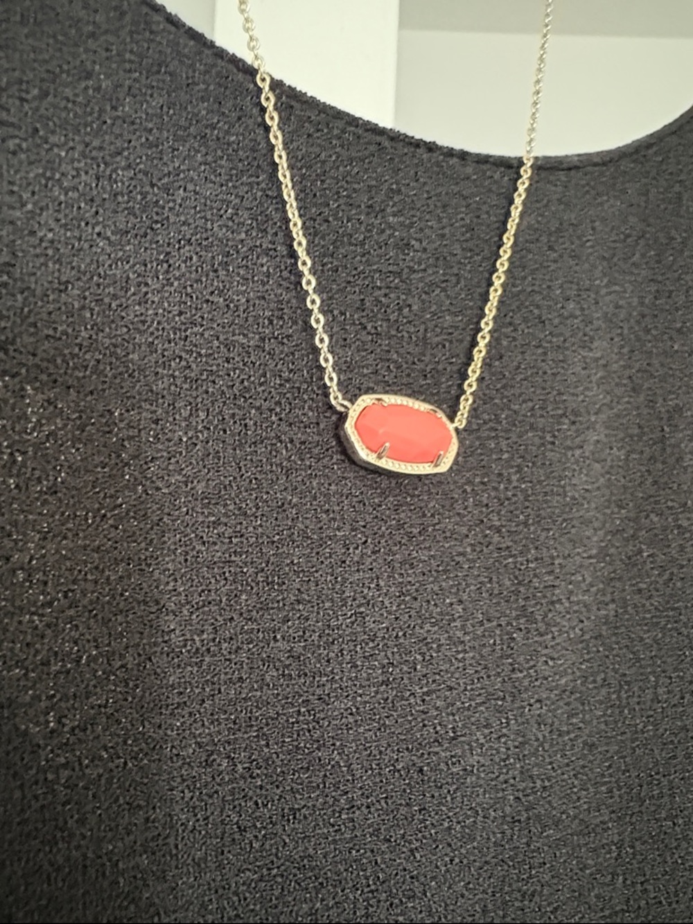 Lot of 2x [Kendra Scott] NWOT Elisa Bright Coral Necklace & EUC Kai Earrings - Picture 14 of 15